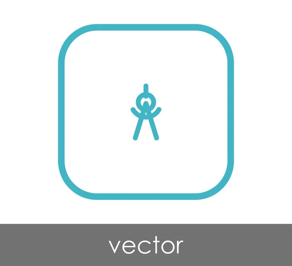 Icono Brújula Dibujo Ilustración Vectorial — Vector de stock