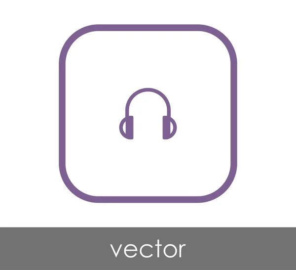 Vierkante Hoofdtelefoon Pictogram Vectorillustratie — Stockvector