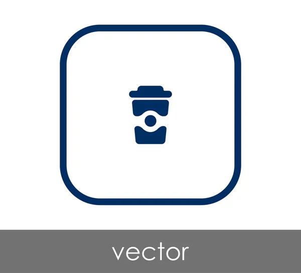 Cubo de basura icono plano — Vector de stock