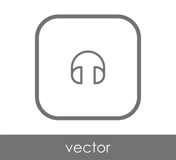 Square Headphones Icon Vector Illustration — Stock Vector