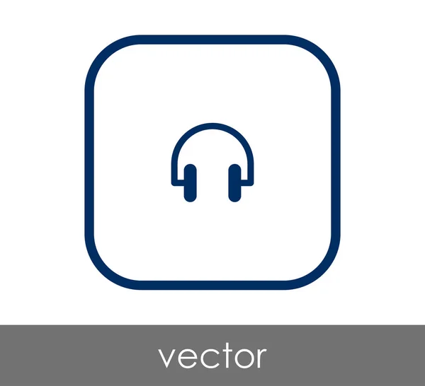 Fone de ouvido ícone plana — Vetor de Stock
