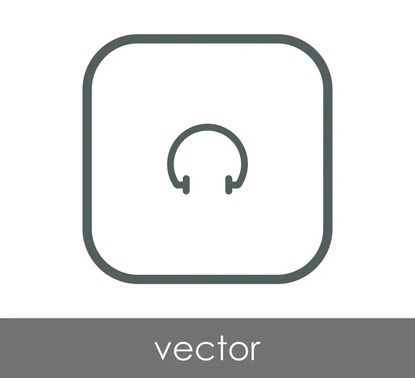 Hoofdtelefoon platte pictogram — Stockvector
