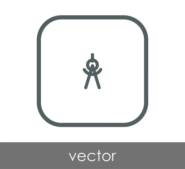 Icono Brújula Dibujo Ilustración Vectorial — Vector de stock