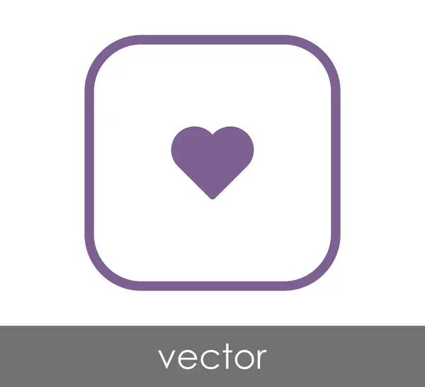 Corazón icono plano — Vector de stock