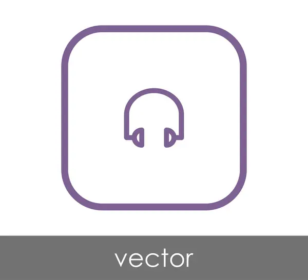 Čtvereček Sluchátka Ikona Vektorové Ilustrace — Stockový vektor