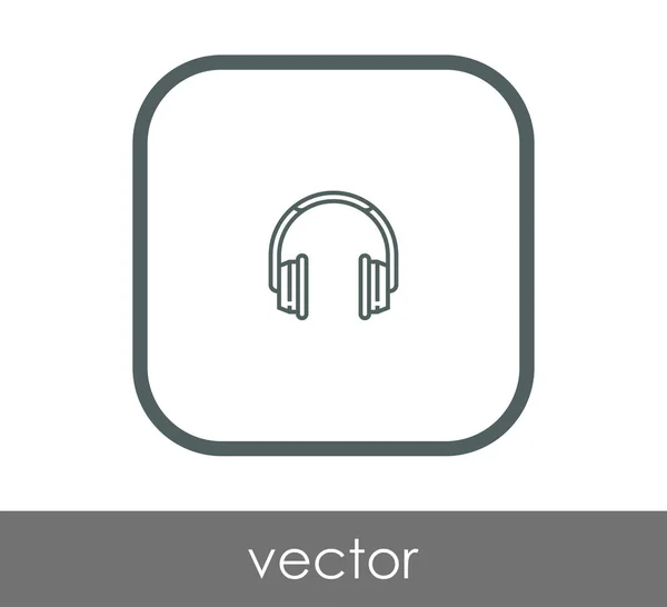 Headphones flat icon — Stock Vector