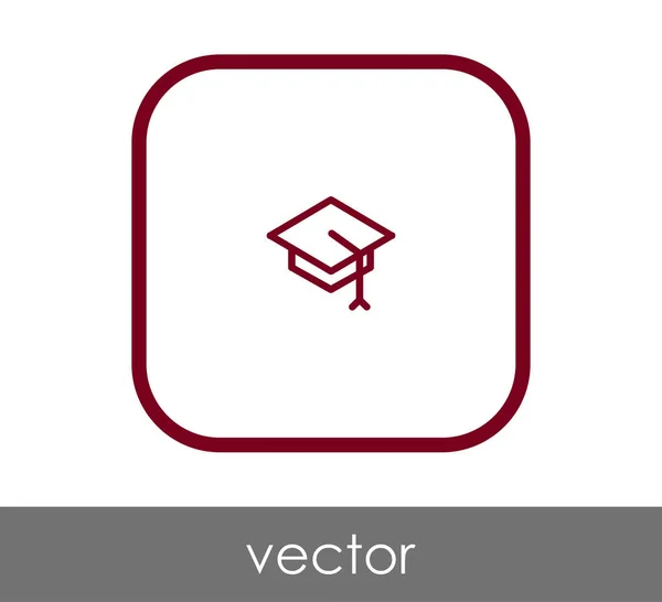 Graduierung Mütze Symbol Vektor Illustration — Stockvektor