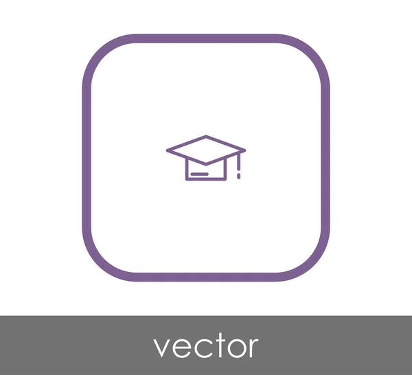 Graduierung Mütze Symbol Vektor Illustration — Stockvektor