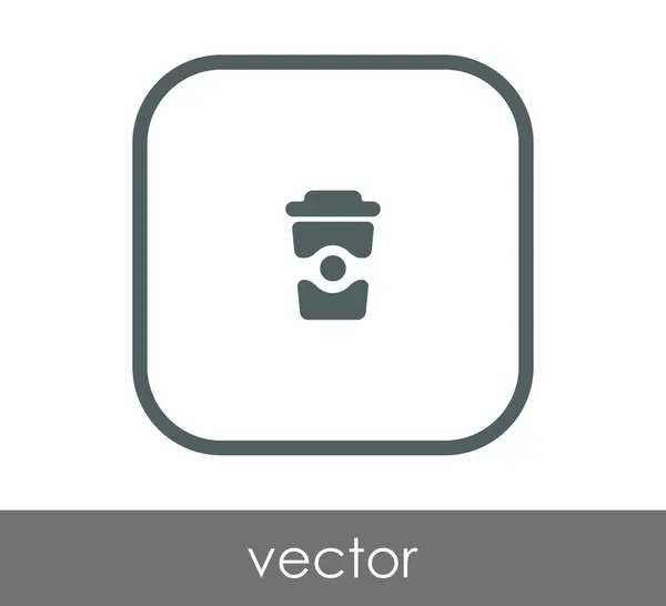 Poubelle icône plate — Image vectorielle