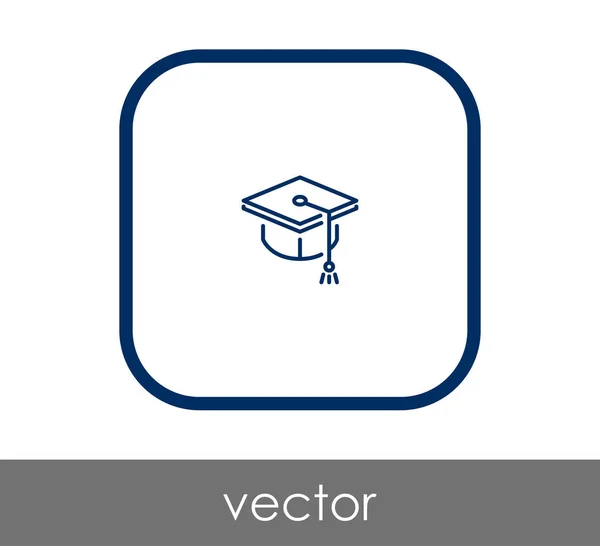 Graduierung Mütze Symbol Vektor Illustration — Stockvektor