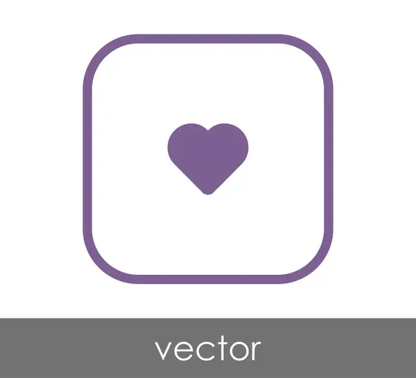 Corazón icono plano — Vector de stock