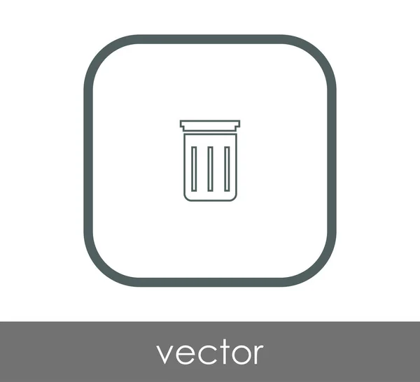 Lixo bin ícone plano — Vetor de Stock