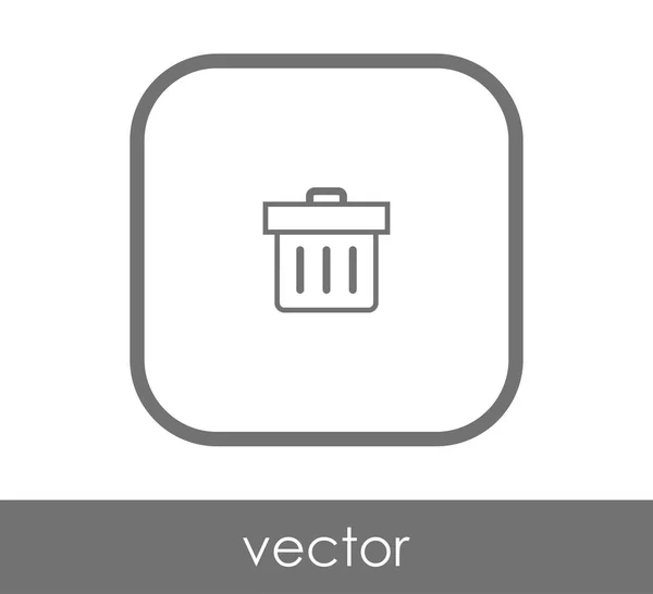 Mülltonne flach Symbol — Stockvektor