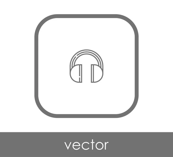 Hoofdtelefoon platte pictogram — Stockvector