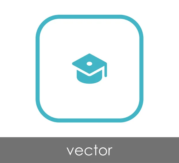 Graduierung Mütze Symbol Vektor Illustration — Stockvektor