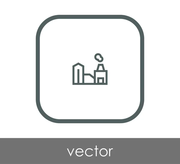 Factory Icon Industrial Vector Illustration — Stock Vector