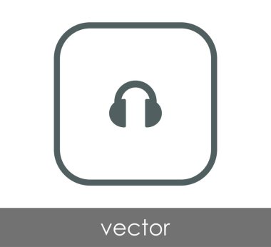 Kulaklık düz simgesi