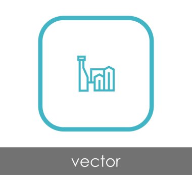 Fabrika simgesi, sınaî-vektör çizim 