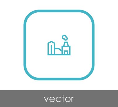 Fabrika simgesi, sınaî-vektör çizim 