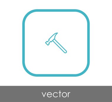 Çekiç düz simgesi