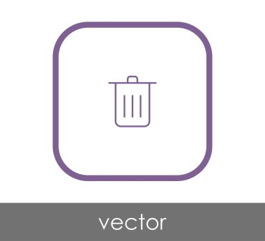çöp kutusu düz simgesi 
