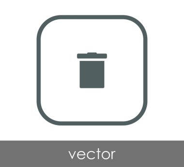 çöp kutusu düz simgesi 