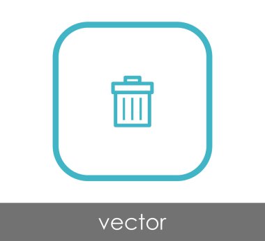 çöp kutusu düz simgesi 