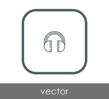 Kulaklık düz simgesi