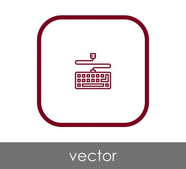 kare klavye simgesini, vektör çizim