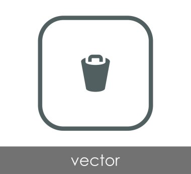çöp kutusu düz simgesi 