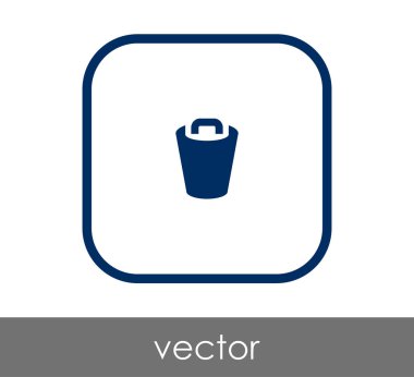 çöp kutusu düz simgesi 