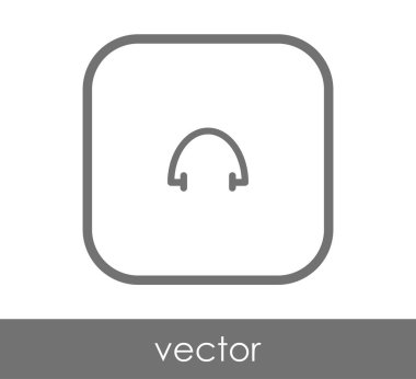 Kulaklık düz simgesi