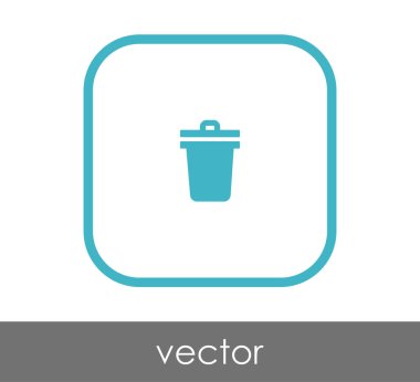 çöp kutusu düz simgesi 