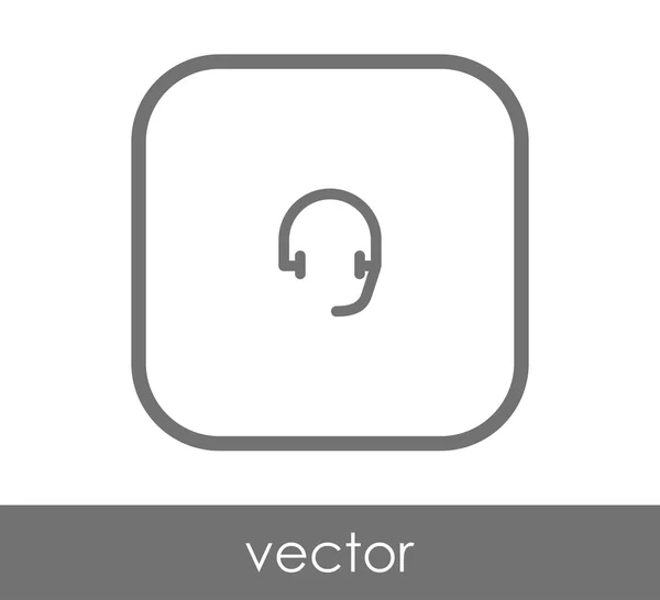 Négyzet Alakú Fejhallgató Ikonra Vektoros Illusztráció — Stock Vector