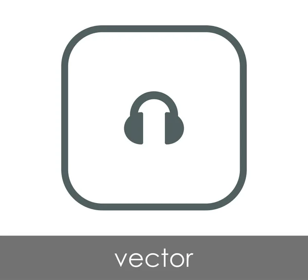 Headphones flat icon — Stock Vector