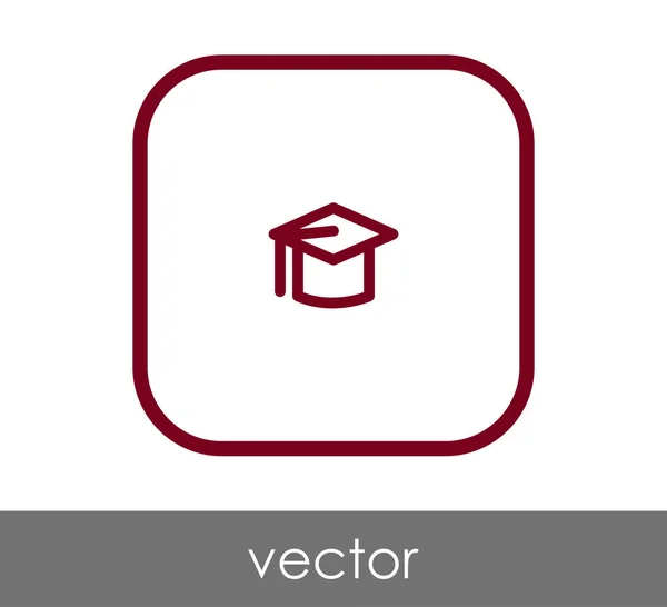 Graduación Tapa Icono Vector Ilustración — Vector de stock