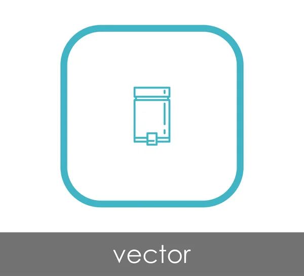 Cubo de basura icono plano — Vector de stock