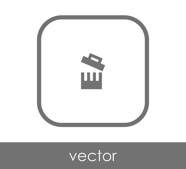 Cubo de basura icono plano — Vector de stock