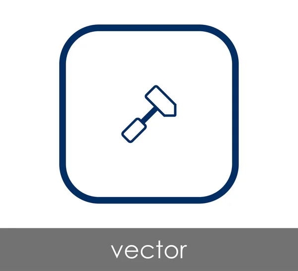 Martillo icono plano — Vector de stock