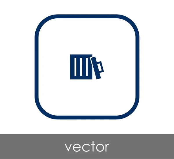 Odpadky Koš plochý ikona — Stockový vektor