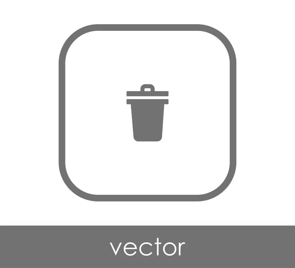 Garbage bin flat icon — Stock Vector