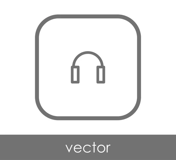 Vierkante Hoofdtelefoon Pictogram Vectorillustratie — Stockvector