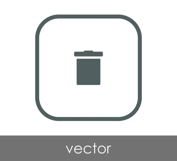 Garbage bin flat icon — Stock Vector