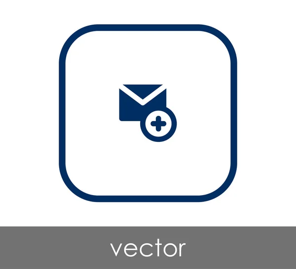 E-Mail-Symbol hinzufügen — Stockvektor