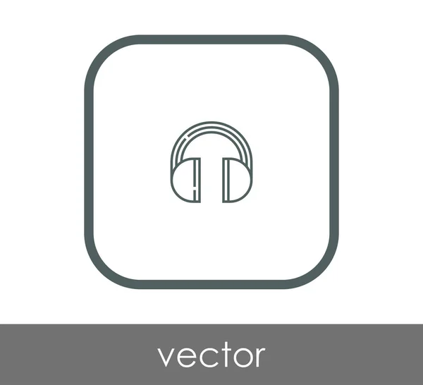 Headphones flat icon — Stock Vector