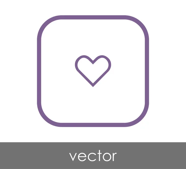 Corazón icono plano — Vector de stock