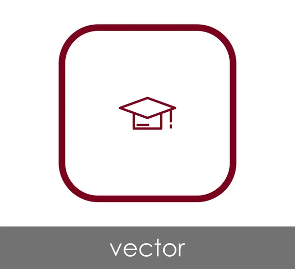 Graduierung Mütze Symbol Vektor Illustration — Stockvektor