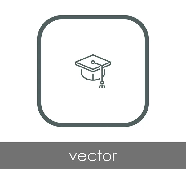 Graduación Tapa Icono Vector Ilustración — Vector de stock