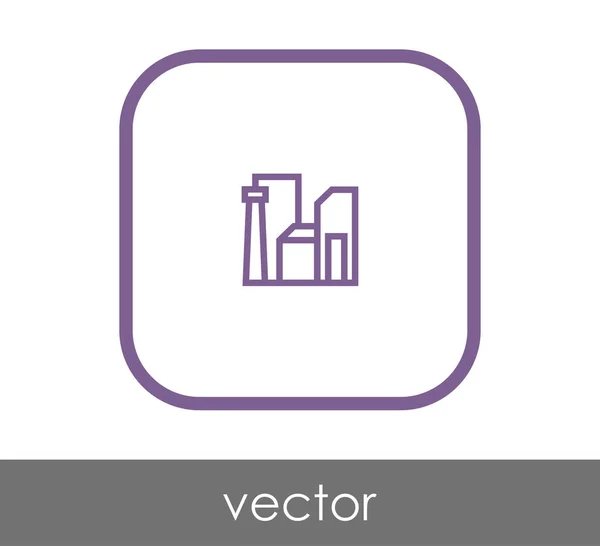 Ícone Fábrica Industrial Ilustração Vetorial — Vetor de Stock