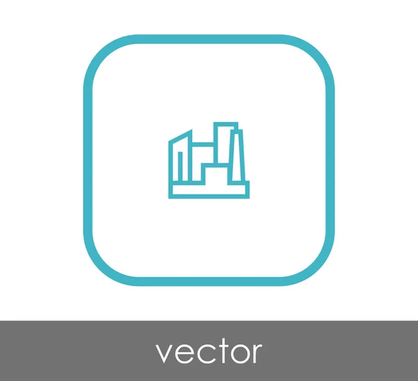 Иконка Завода Промышленная Векторная Иллюстрация — стоковый вектор